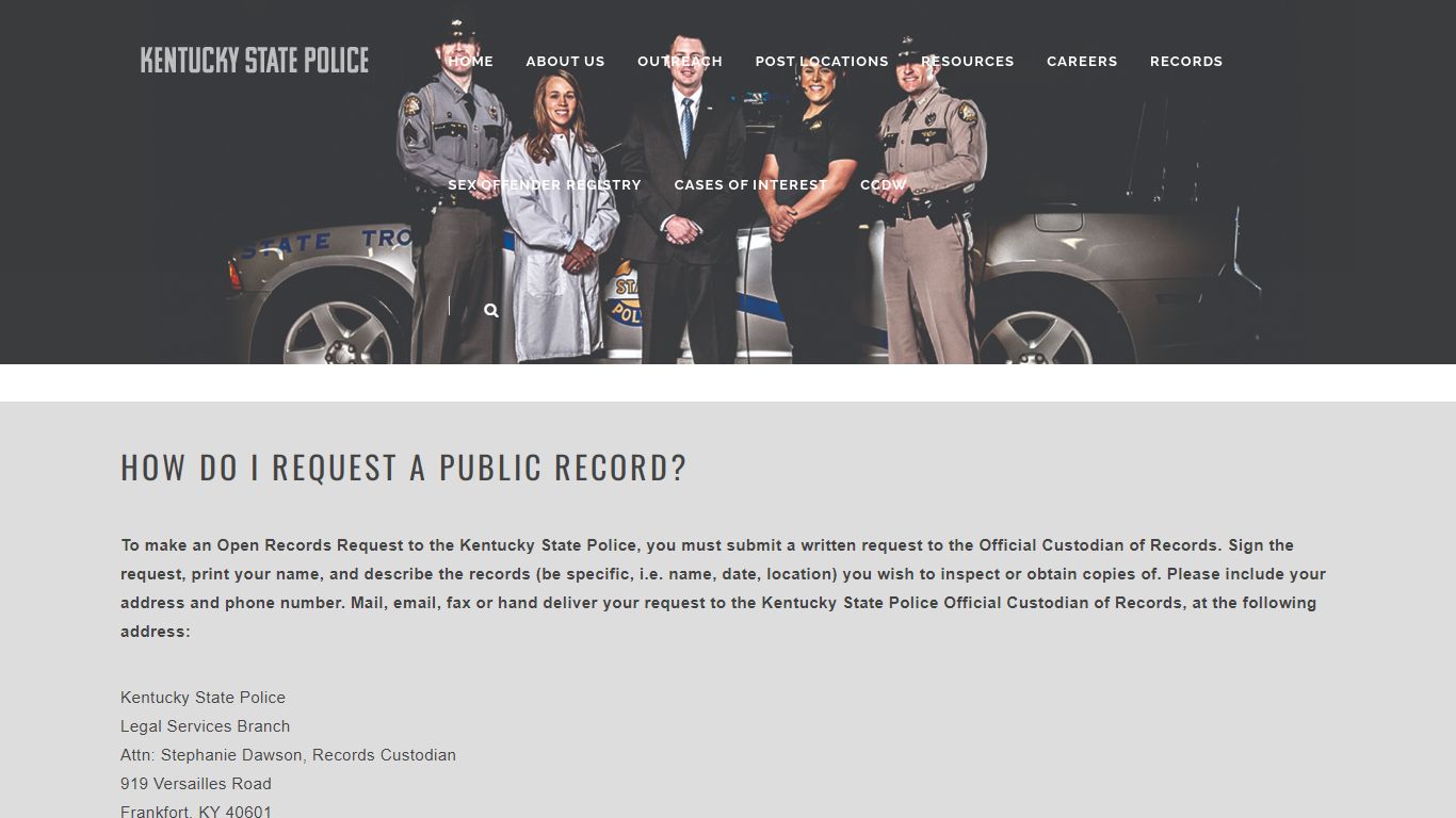 Open Records Requests - Kentucky State Police